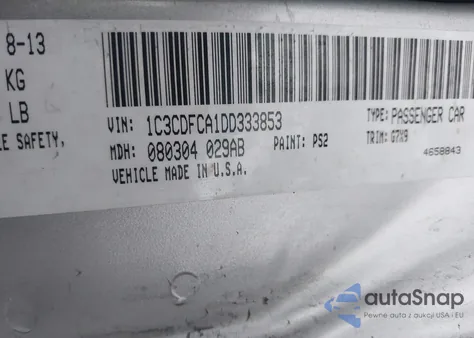 2013 Dodge Dart Limited из США, поврежденный, VIN 1C3CDFCA1DD333853